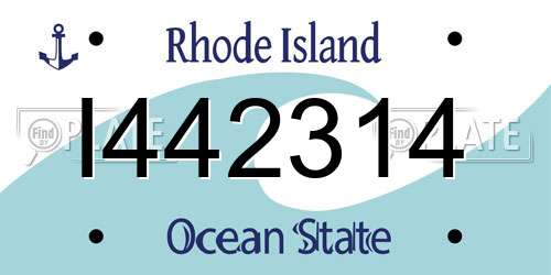 I442314 Rhode Island License Plate