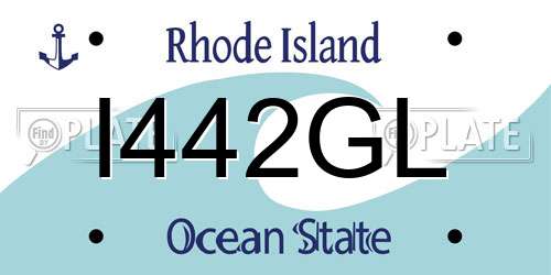 I442GL Rhode Island License Plate