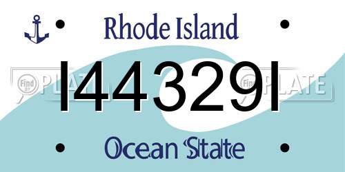 I44329I Rhode Island License Plate