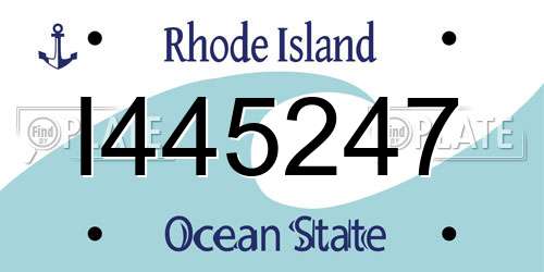 I445247 Rhode Island License Plate