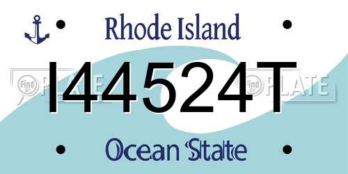I44524T Rhode Island License Plate