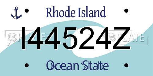 I44524Z Rhode Island License Plate