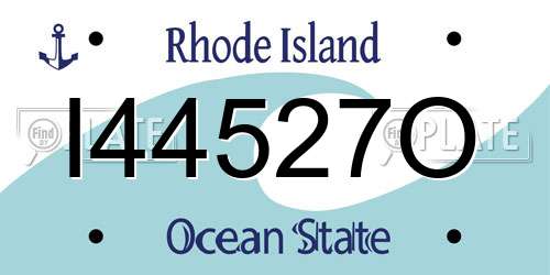 I44527O Rhode Island License Plate