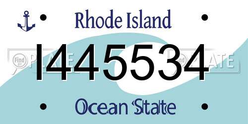 I445534 Rhode Island License Plate