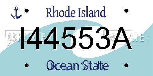 I44553A Rhode Island License Plate