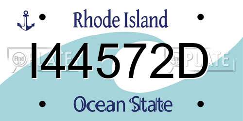 I44572D Rhode Island License Plate