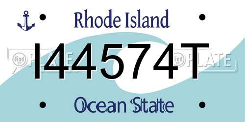 I44574T Rhode Island License Plate