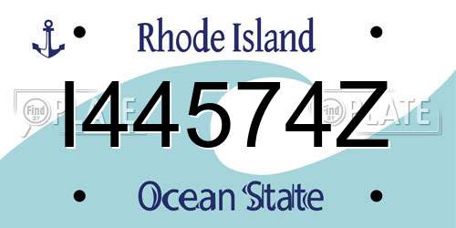 I44574Z Rhode Island License Plate