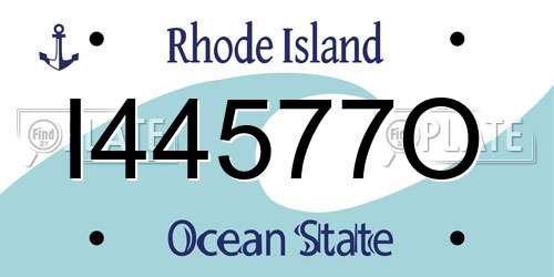 I44577O Rhode Island License Plate