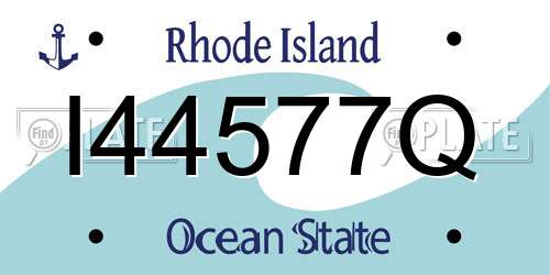 I44577Q Rhode Island License Plate