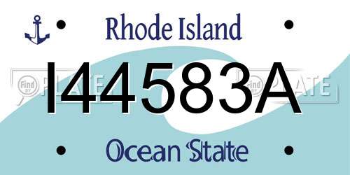 I44583A Rhode Island License Plate