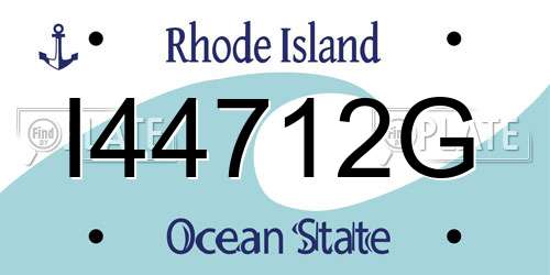 I44712G Rhode Island License Plate