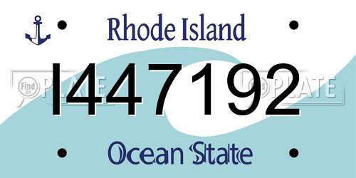 I447192 Rhode Island License Plate