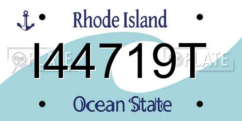 I44719T Rhode Island License Plate