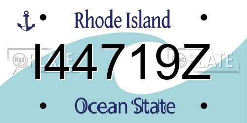 I44719Z Rhode Island License Plate