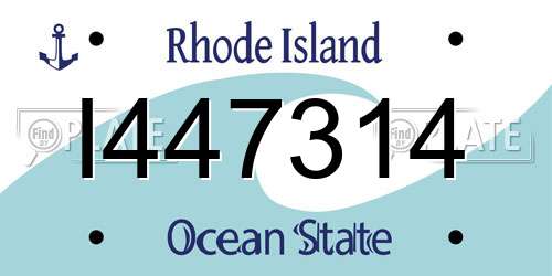 I447314 Rhode Island License Plate