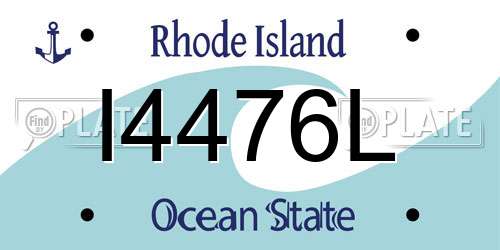 I4476L Rhode Island License Plate