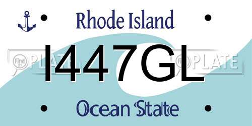 I447GL Rhode Island License Plate