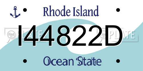 I44822D Rhode Island License Plate