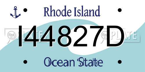 I44827D Rhode Island License Plate