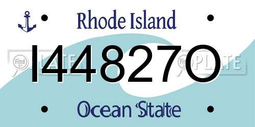 I44827O Rhode Island License Plate