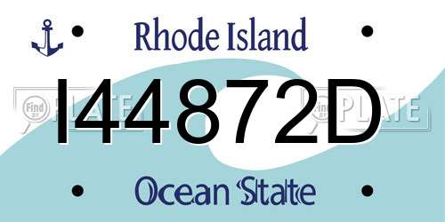 I44872D Rhode Island License Plate