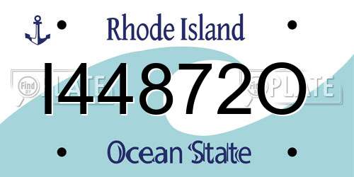 I44872O Rhode Island License Plate