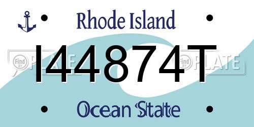 I44874T Rhode Island License Plate