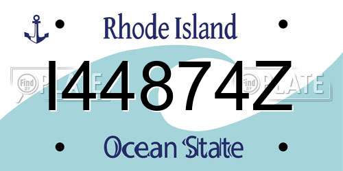 I44874Z Rhode Island License Plate