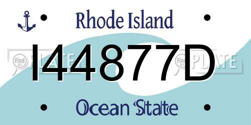 I44877D Rhode Island License Plate