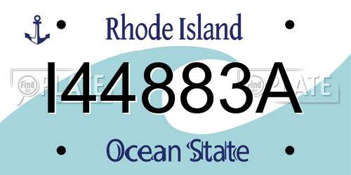 I44883A Rhode Island License Plate