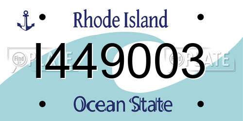 I449003 Rhode Island License Plate