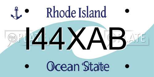 I44XAB Rhode Island License Plate