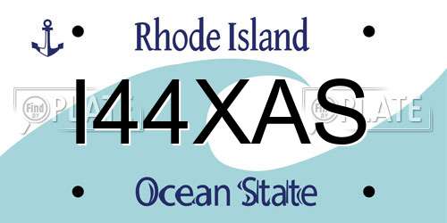 I44XAS Rhode Island License Plate