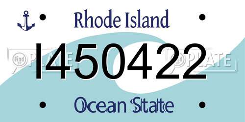 I450422 Rhode Island License Plate
