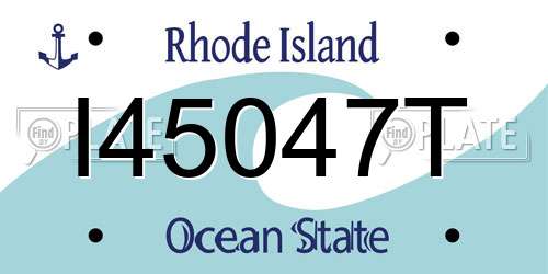 I45047T Rhode Island License Plate