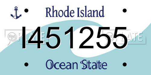 I451255 Rhode Island License Plate