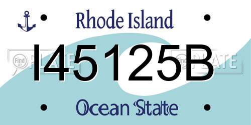 I45125B Rhode Island License Plate