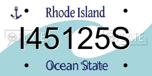 I45125S Rhode Island License Plate