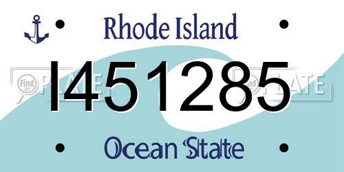 I451285 Rhode Island License Plate
