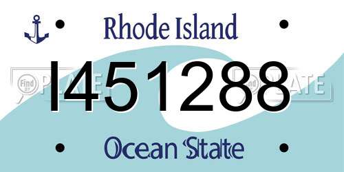 I451288 Rhode Island License Plate