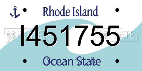 I451755 Rhode Island License Plate
