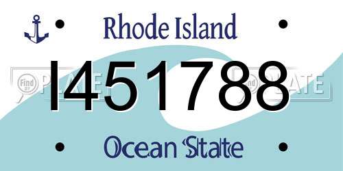 I451788 Rhode Island License Plate