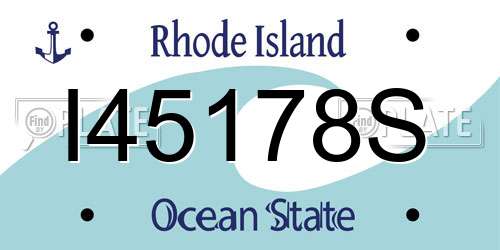 I45178S Rhode Island License Plate