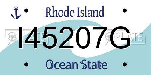 I45207G Rhode Island License Plate