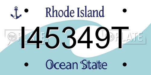 I45349T Rhode Island License Plate