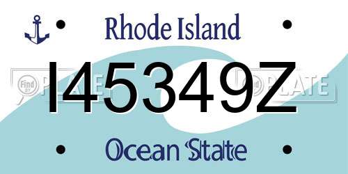 I45349Z Rhode Island License Plate
