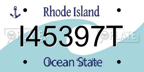 I45397T Rhode Island License Plate