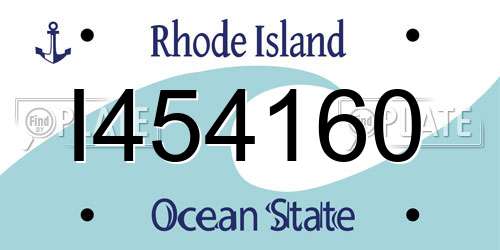 I454160 Rhode Island License Plate