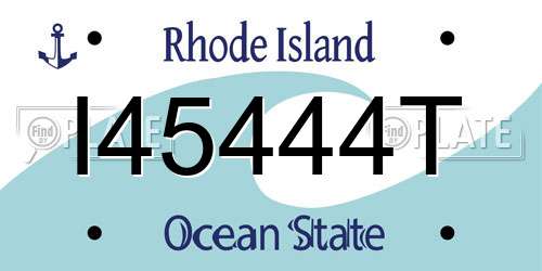 I45444T Rhode Island License Plate